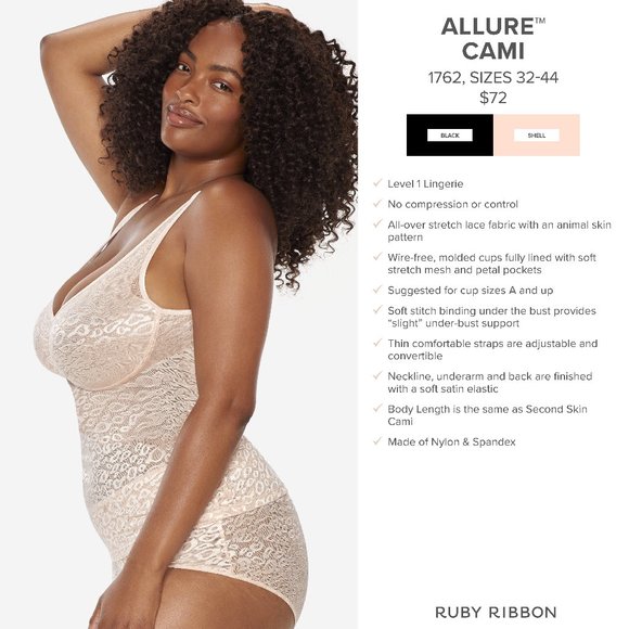 Ruby Ribbon Other - Ruby Ribbon Cream Allure Cami #1762